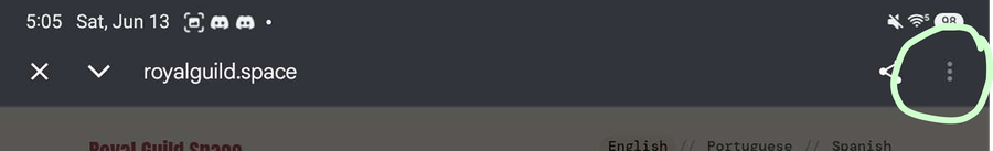 Tap the three dots in Chrome