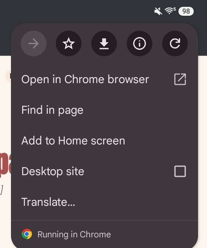Tap "Add to Home screen" in the menu