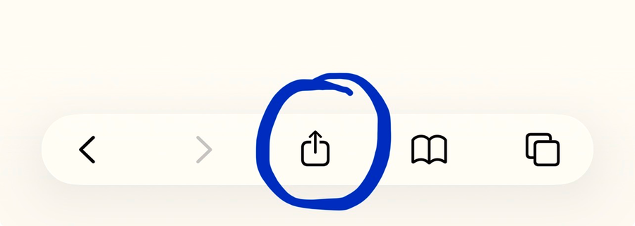 Tap the share icon in Safari